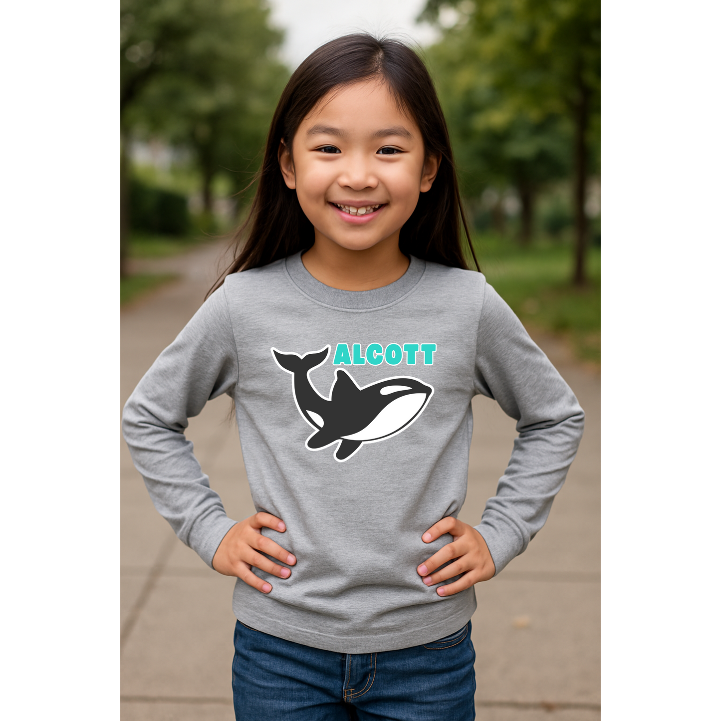 Orca Mascot Long Sleeve Shirt