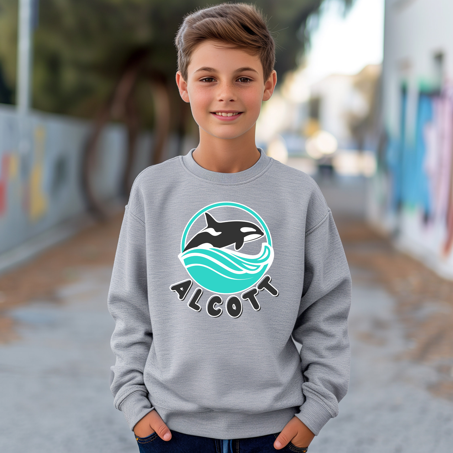 Orca Waves Crewneck Sweatshirt