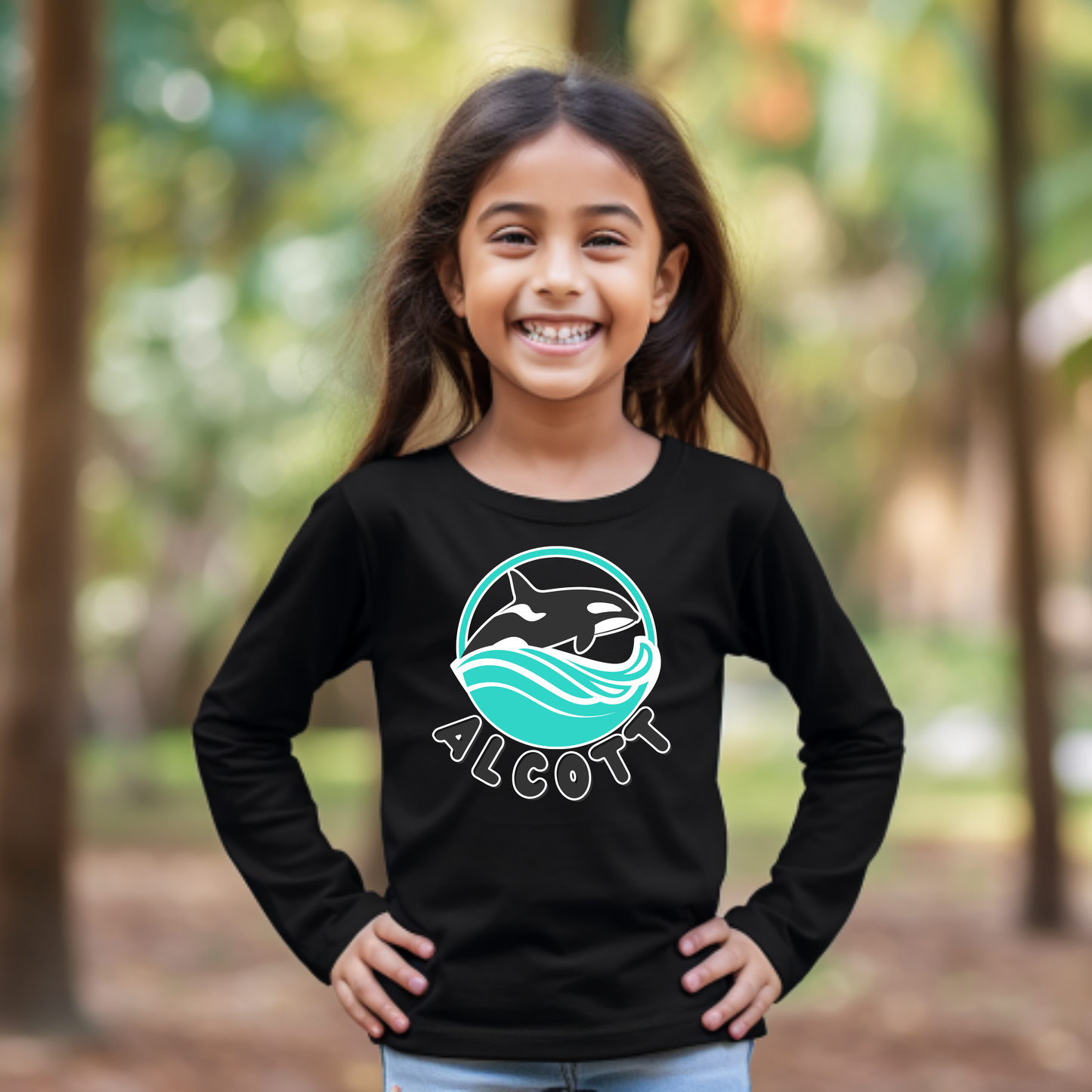 Orca Waves Long Sleeve Shirt