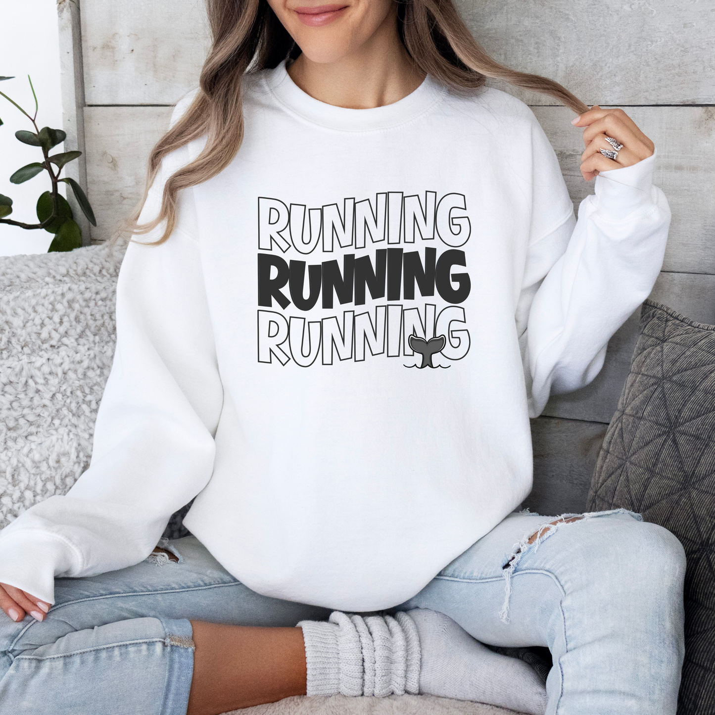 Running Running Running Crewneck Sweatshirt
