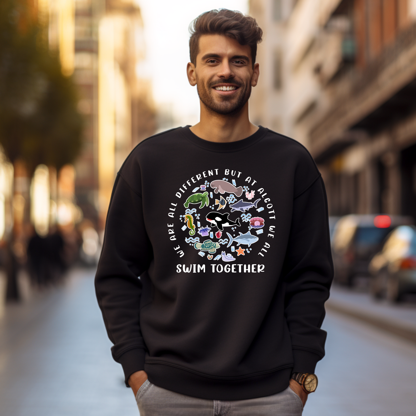 We All Swim Together Crewneck Sweatshirt