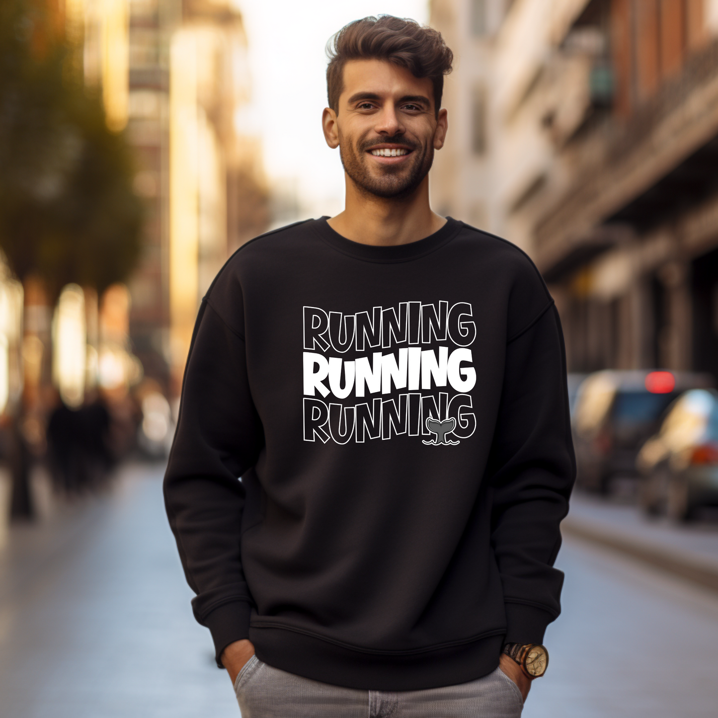 Running Running Running Crewneck Sweatshirt